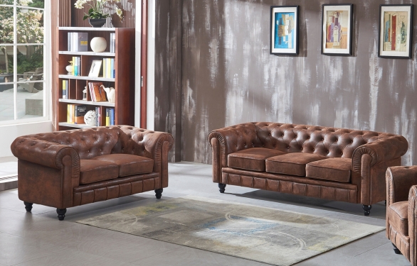 Chesterfield Banken Vintage Leer bruin Sofa Birmingham bank huismeubilair