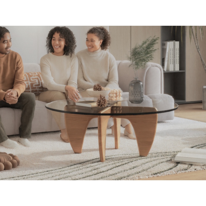 MEUBI Salontafel Eiken Noguchi Tafel Woonkamer