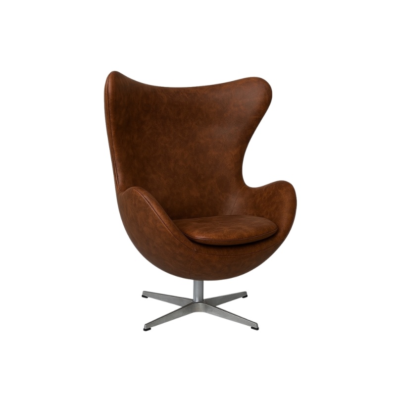 Egg Chair Vintage Bruin Fritz Hansen Fauteuil Stoel (1)