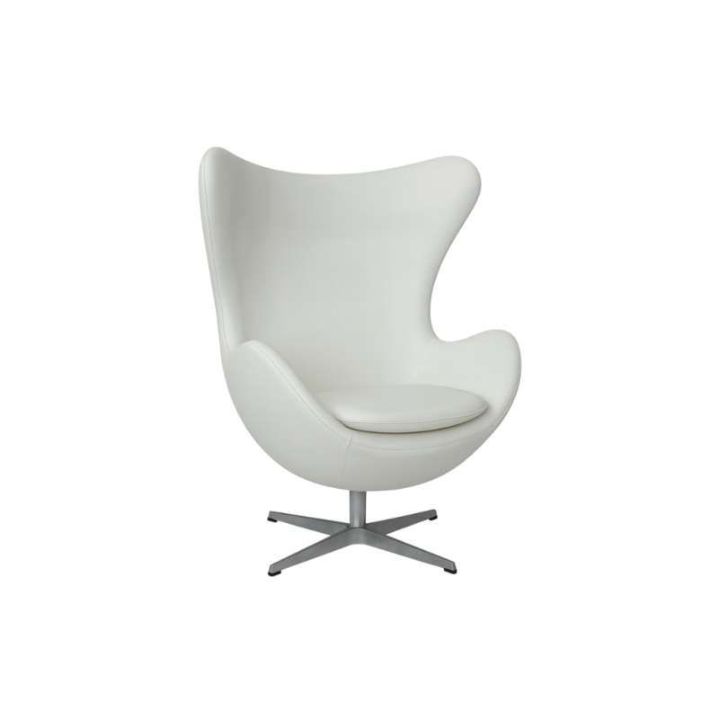 Egg Chair Wit Leer Fritz Hansen Fauteuil stoel