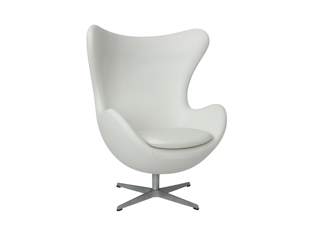 Oval Chair Wit Egg Chair Wit Leer Fritz Hansen Fauteuil stoel