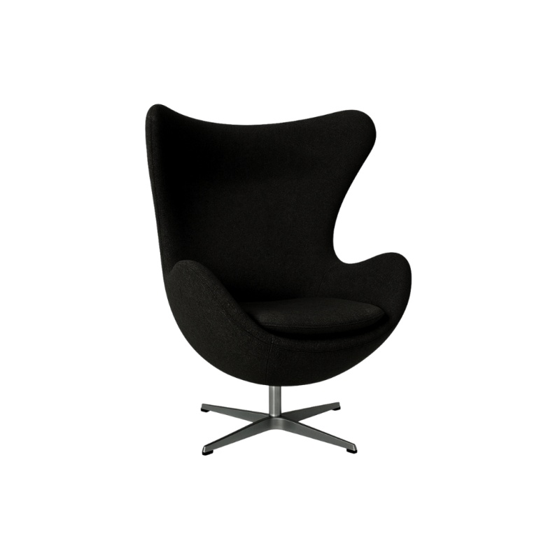 Egg Chair Zwart Stof