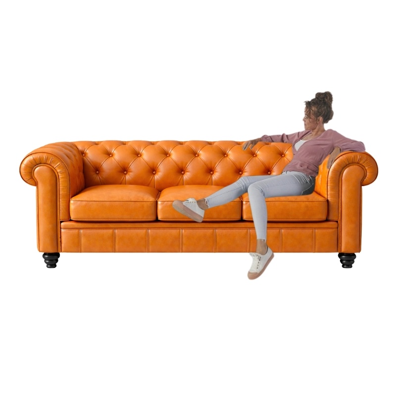 Chesterfield Bank Cognac 3-zits