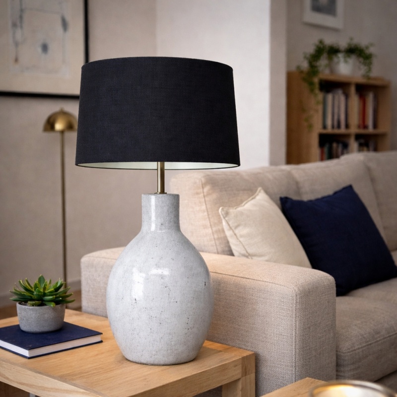 Devaso tafellamp grijs woonkamer