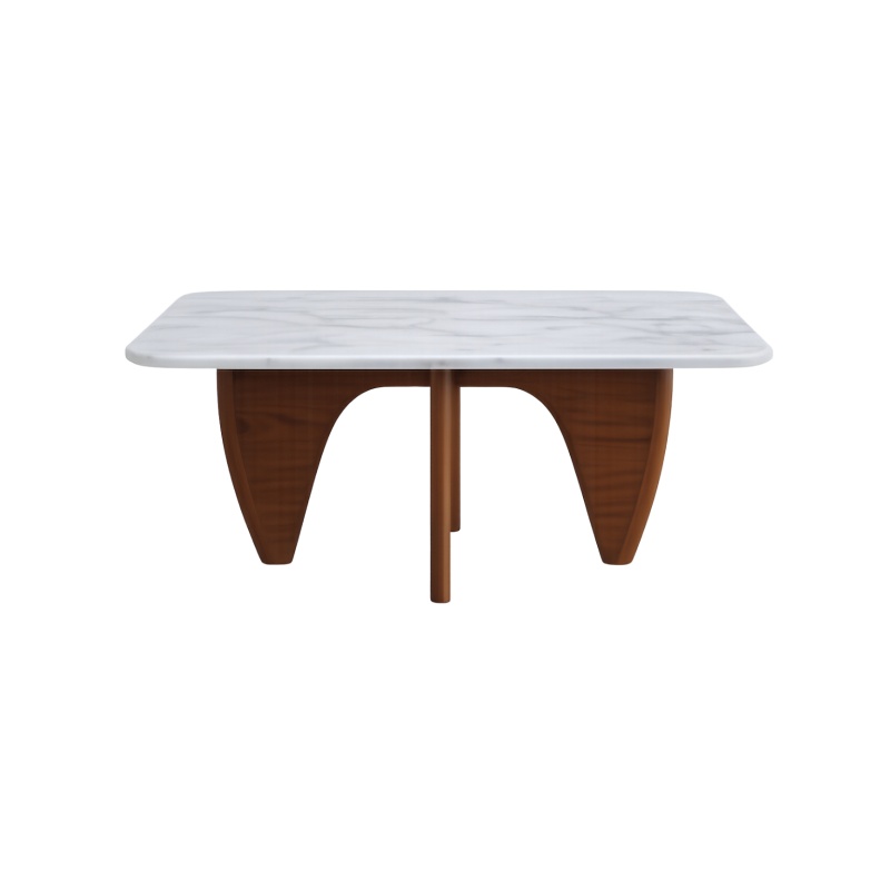 Salontafel Walnoot Marmer vierkant